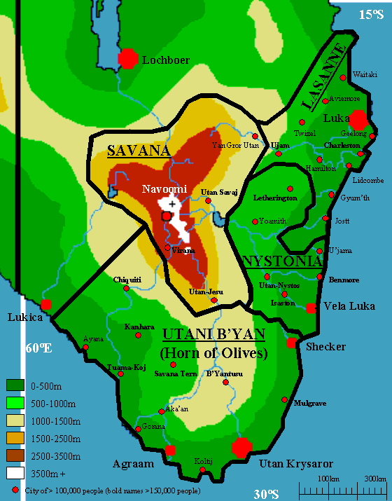 [Country map of Utania]